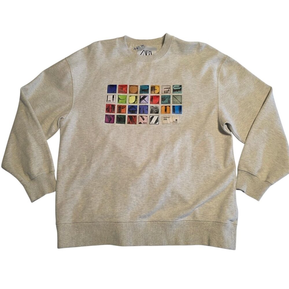 Zara Ader Error Collaboration Sweatshirt Gray Heavyweight Oversized Unisex S/M